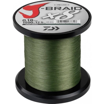 Plecionka Daiwa J-Braid X8 1500 m / 0.18 mm / Dark Green Plecionka Daiwa J-Braid X8 1500 m / 0.18 mm / Dark Green
